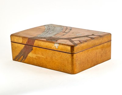 Lot 73 - A Large Japanese Shell-Inlaid Lacquer Box and Cover