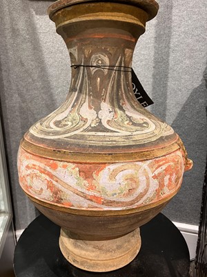 Lot 55 - A Large Chinese Polychromed Earthenware Vase and Cover