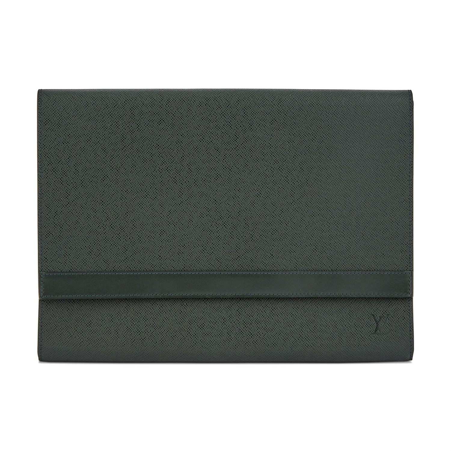 Lot 185 - Louis Vuitton Green Taiga Leather Folio Envelope