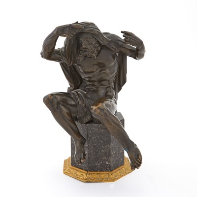 Lot 93 - Bronze Figure of a  Nude Man Pulling a Cloak over his Head