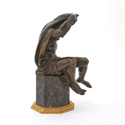 Lot 93 - Bronze Figure of a  Nude Man Pulling a Cloak over his Head