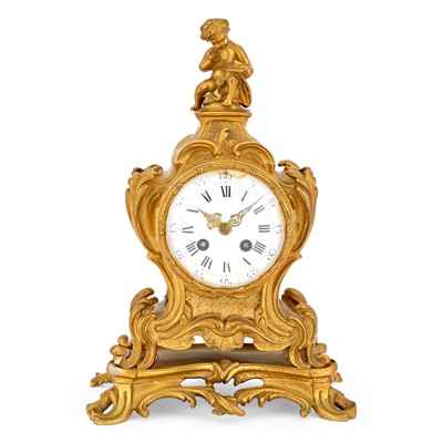 Lot 351 - Louis XV Style Gilt-Bronze Mantel Clock