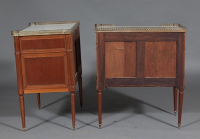 Lot 173 - Pair of Louis XVI Style Brass-Mounted Mahogany Commodes