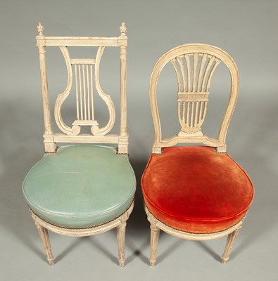 Lot 175 - Two Pairs of Louis XVI Style Painted Wood Side Chairs