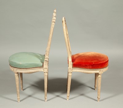 Lot 175 - Two Pairs of Louis XVI Style Painted Wood Side Chairs