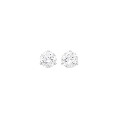 Lot 176 - Pair of White Gold and Diamond Stud Earrings