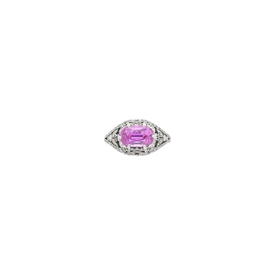 Lot 142 - Belle Époque Platinum, Pink Sapphire and Diamond Ring
