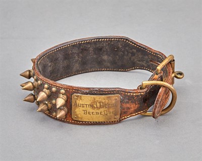 Lot 518 - Brass Studded Leather Dog Collar
