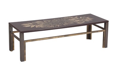 Lot 194 - Maison Jansen Painted and Lacquered Wood and Brass Coffee Table