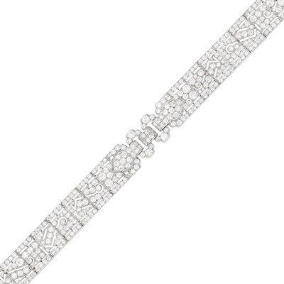Lot 175 - Cartier Platinum and Diamond Bracelet
