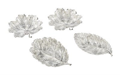 Lot 136 - Four Gianmaria Buccellati Silver Leaf-Form Dishes