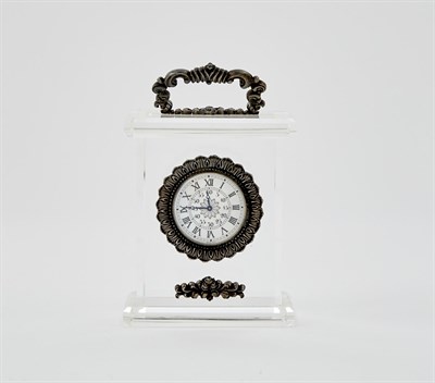 Lot 296 - Buccellati Sterling Silver-Mounted Glass Desk Clock