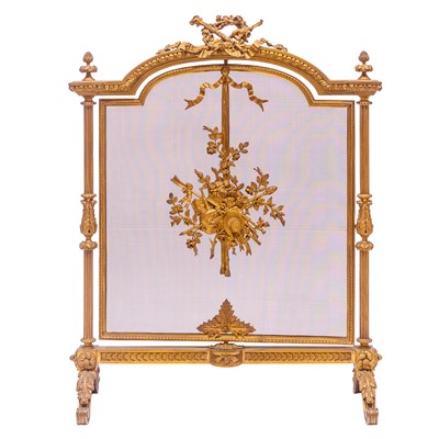 Lot 369 - Louis XV Style Gilt-Bronze Fire Screen