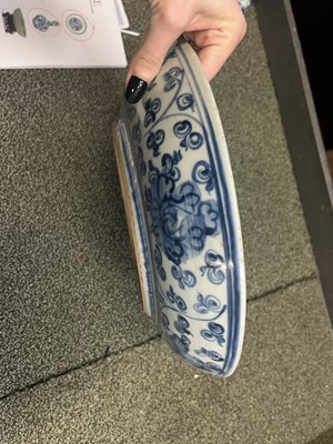 Lot 324 - A Chinese Blue and White Porcelain Dish