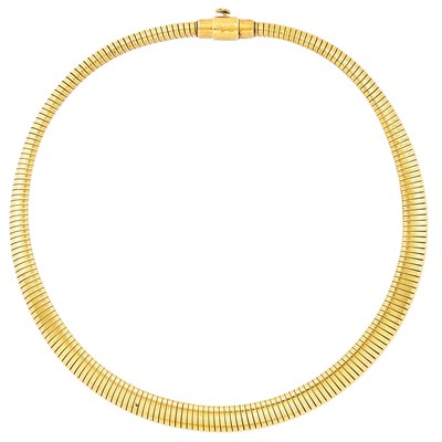 Lot 1230 - Gold Snake Link Necklace