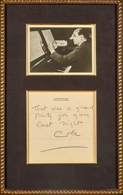 Lot 5236 - Cole Porter thanks the recipient for a "grand party"