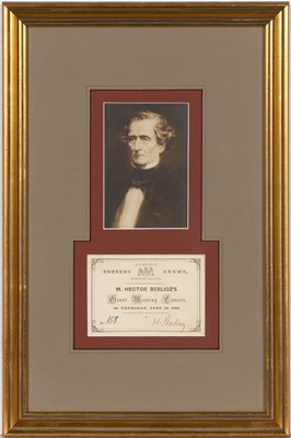 Lot 5151 - A rare signed ticket from an 1848 Berlioz performance in London