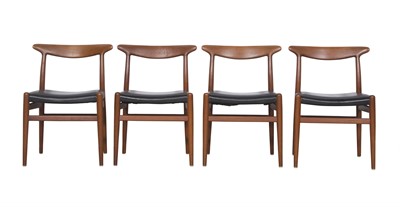 Lot 541 - Set of Four Hans Wegner Teak "W-2" Dining Chairs