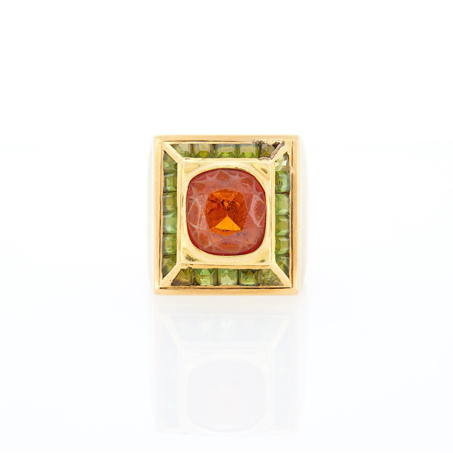 Lot 1070 - Wedderien Gold, Orange Garnet and Peridot Ring