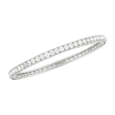 Lot 166 - Tiffany & Co. Platinum and Diamond Bangle Bracelet