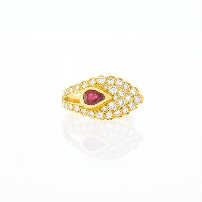 Lot 1114 - Gold, Ruby and Diamond Ring