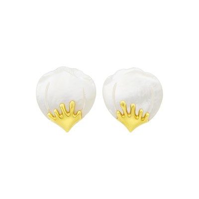Lot 1 - Tiffany & Co. Pair of Gold and Mother-of-Pearl 'Petal' Earclips
