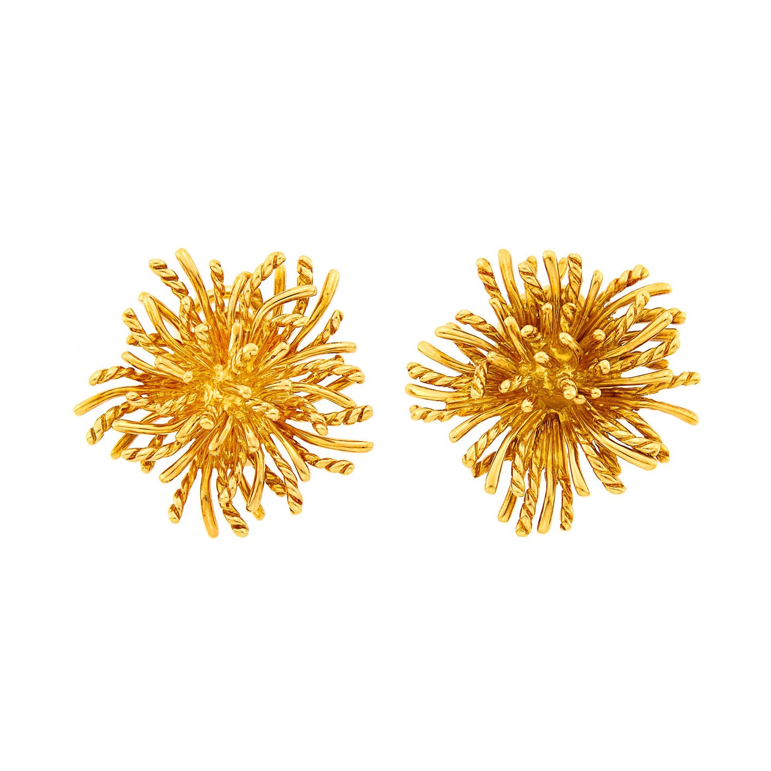 Lot 1031 - Tiffany & Co. Pair of Gold 'Anemone' Earclips