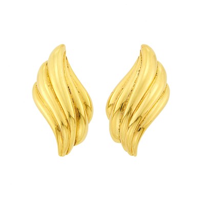 Lot 1021 - Black Starr & Frost Pair of Gold Earclips