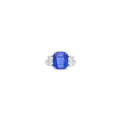 Lot 148 - Platinum, Sapphire and Diamond Ring