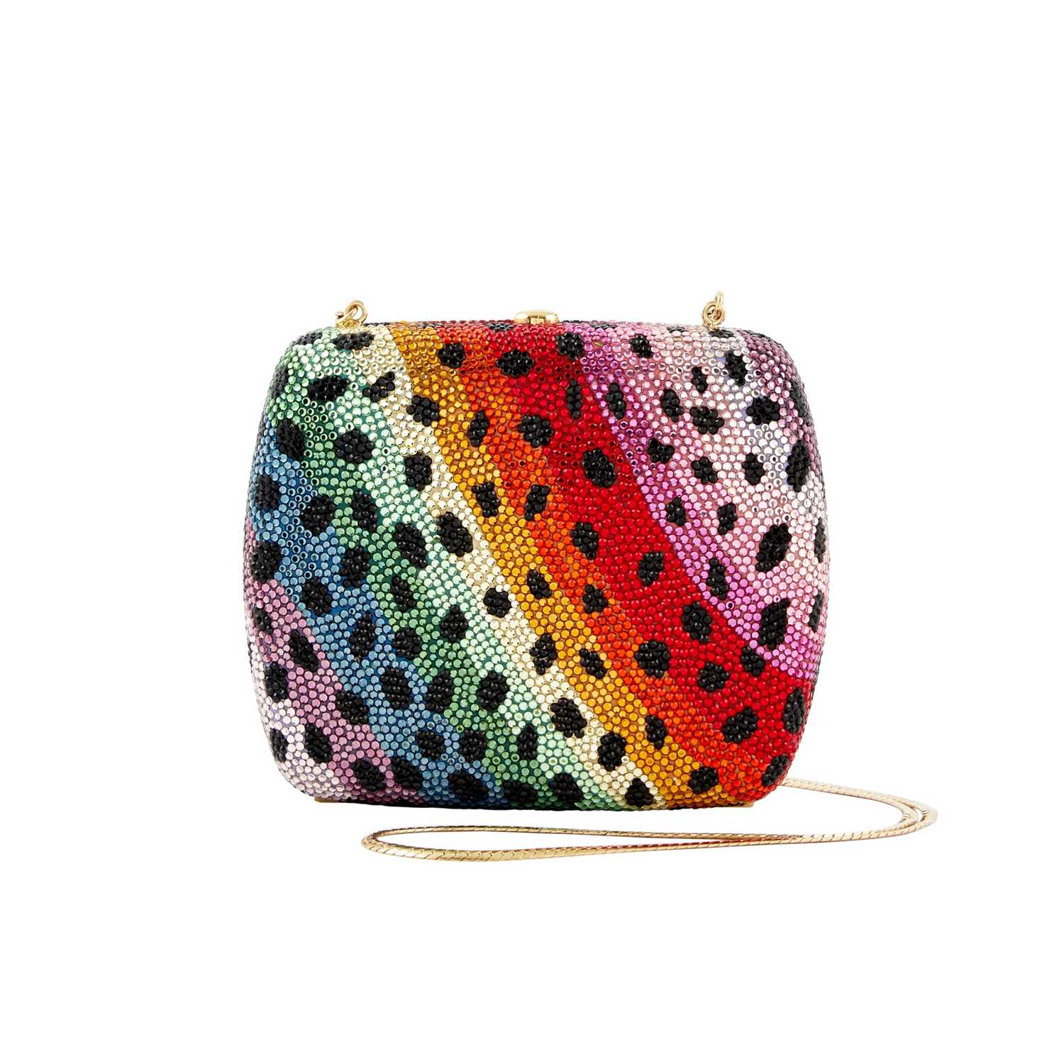 Lot 1160 - Judith Leiber Rhinestone Rainbow Leopard Clutch