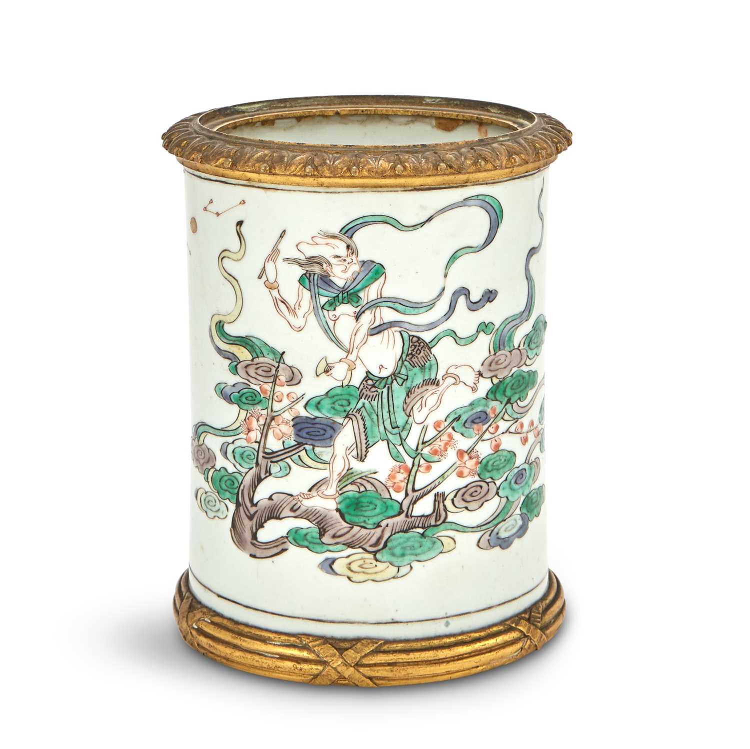 A Famille Verte Brush pot