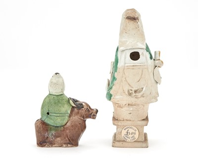 Lot 165 - Two Chinese Famille Verte Biscuit Porcelain Figures