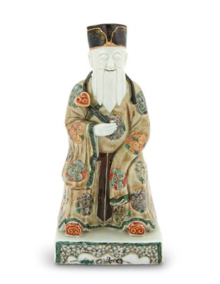 Lot 146 - Chinese Glazed Biscuit Porcelain Figure of an Immortal