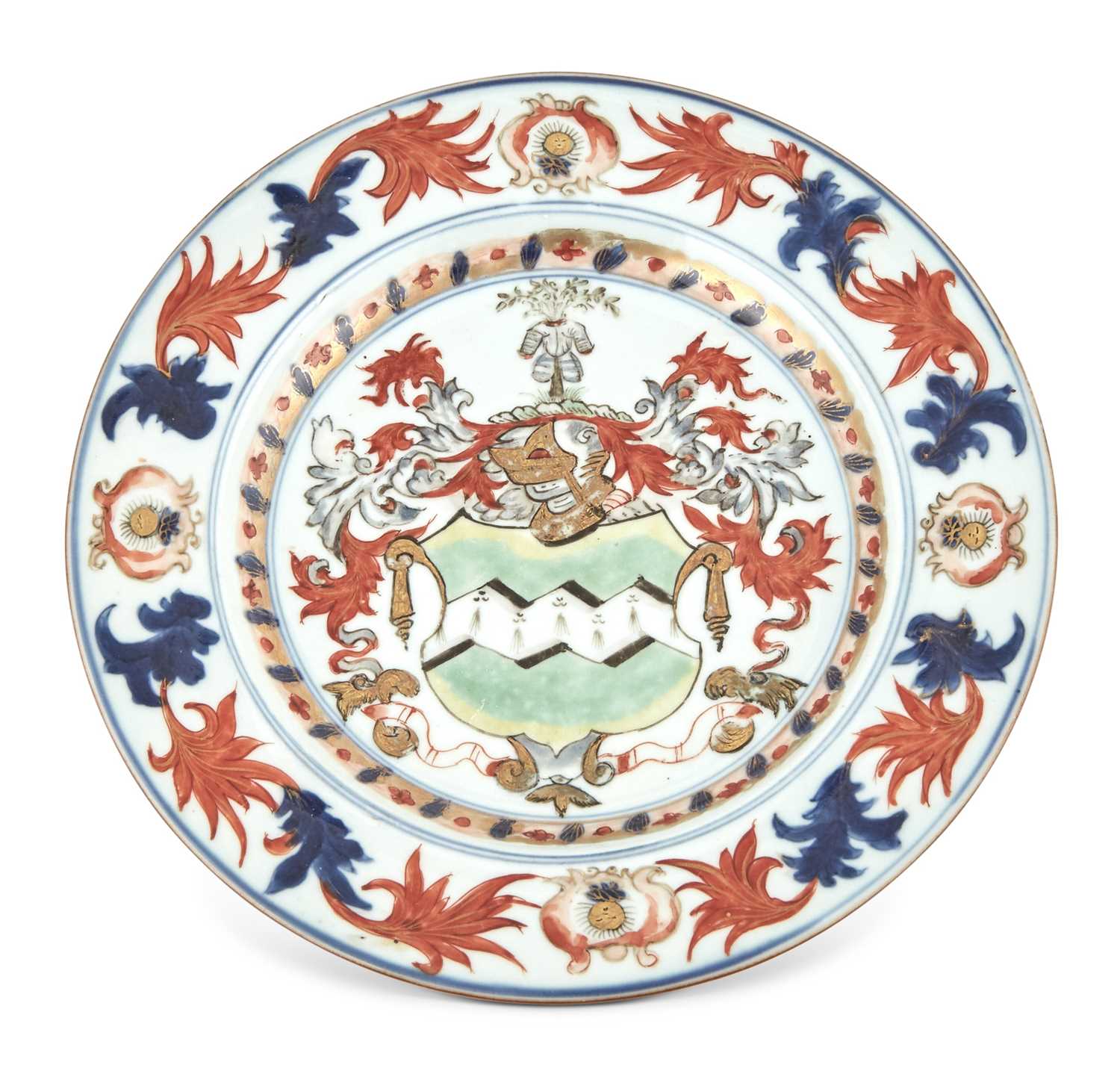 Lot 373 - A Chinese Export Porcelain Armorial 'Mistake' Plate