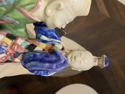 Lot 359 - Two Chinese Export Porcelain Figural Groups of Lovers