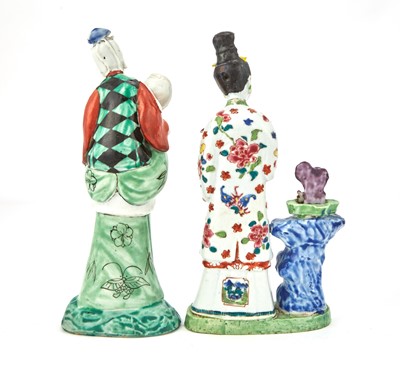 Lot 360 - Two Chinese Enameled Porcelain Figural Groups