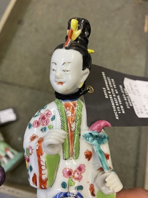 Lot 360 - Two Chinese Enameled Porcelain Figural Groups