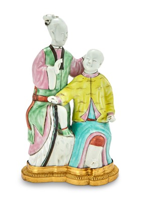 Lot 367 - A Chinese Porcelain 'Ear Cleaning' Group