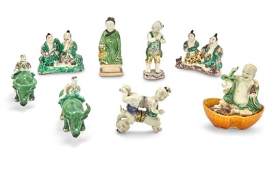 Lot 169 - A Group of Eight Small Chinese Famille Verte Porcelain Figures