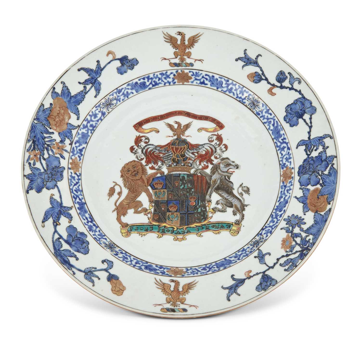 Lot 371 - A Fine Chinese Export Porcelain English Market Armorial Plate