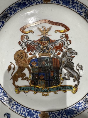 Lot 371 - A Fine Chinese Export Porcelain English Market Armorial Plate