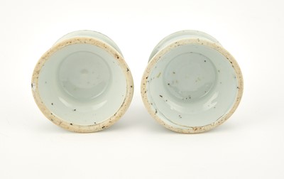 Lot 51 - A Pair of Chinese Export Porcelain Famille Verte Circular Salts