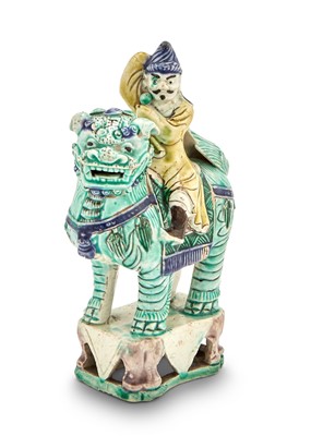 Lot 157 - A Chinese Famille Verte Biscuit Porcelain Figure