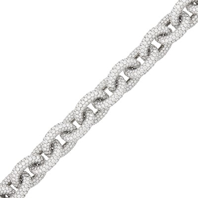 Lot 80 - White Gold and Diamond Link Bracelet