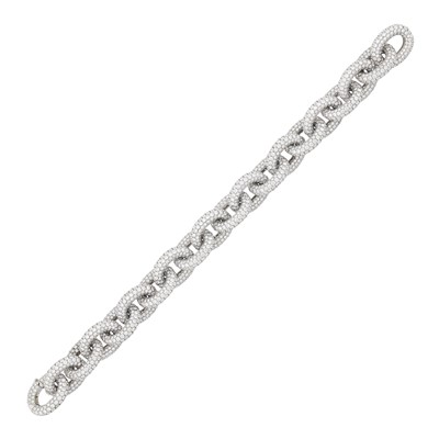Lot 80 - White Gold and Diamond Link Bracelet