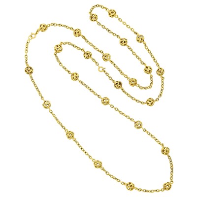 Lot 54 - Long Gold Bead Chain Necklace
