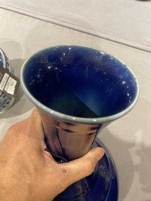 Lot 229 - A Chinese Blue Monochrome Porcelain Vase