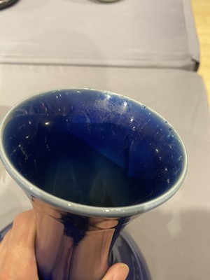 Lot 229 - A Chinese Blue Monochrome Porcelain Vase