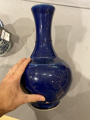 Lot 229 - A Chinese Blue Monochrome Porcelain Vase