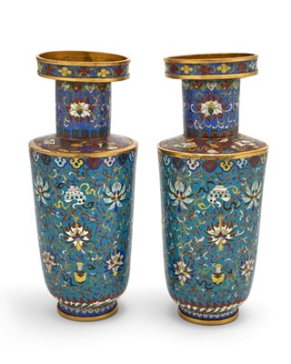Lot 117 - A Pair of Chinese Cloisonne Vases